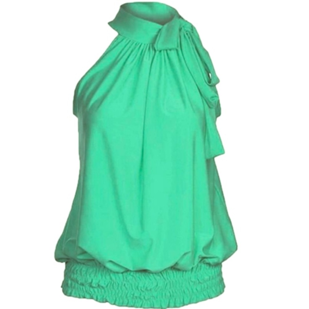 🛍️Emerald Bow Halter Top